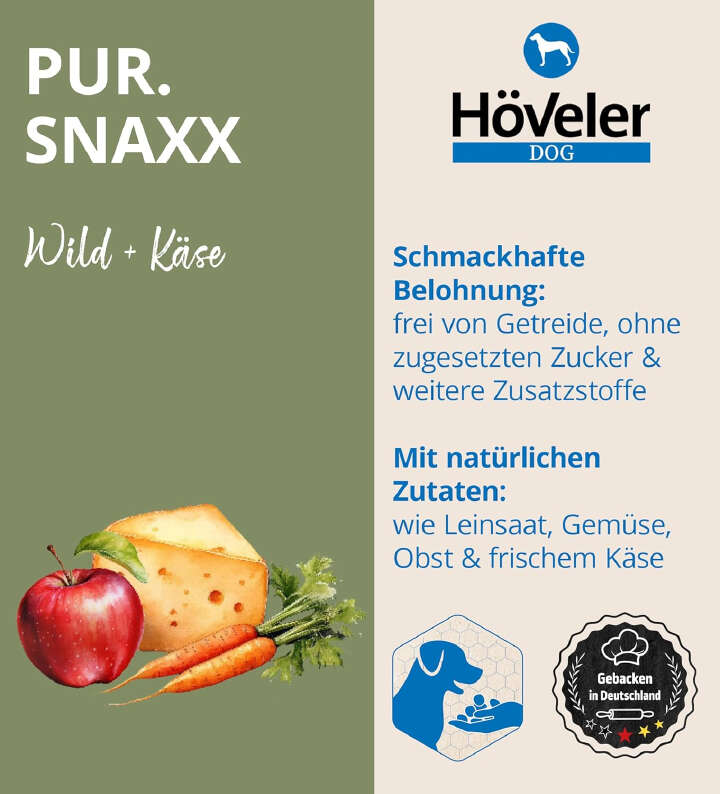 Höveler DOG Pur.SNAXX Wild + Käse